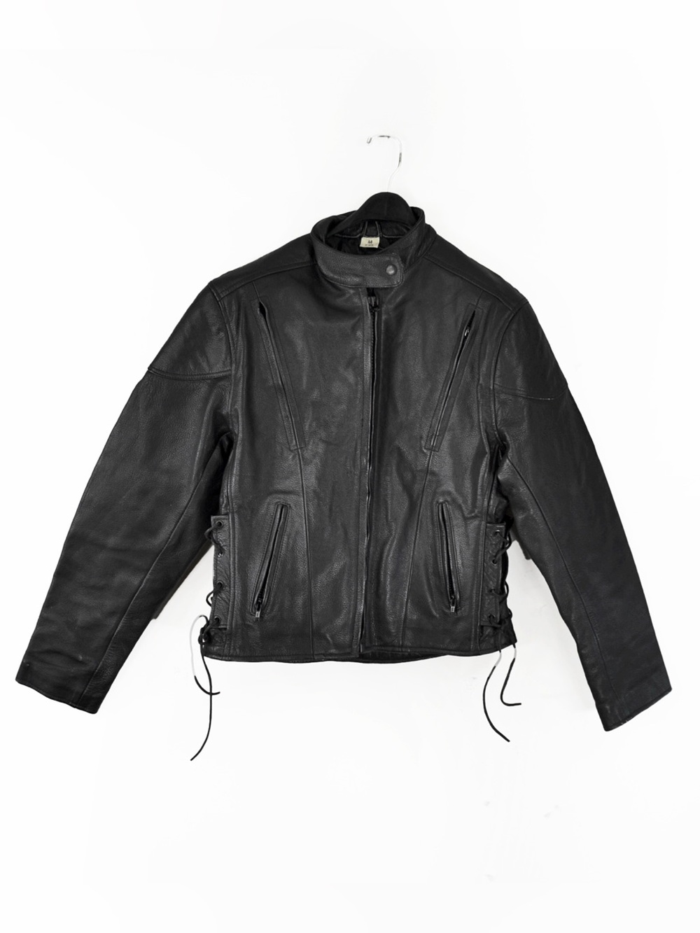 Vintage Xelement USA Leathers Motorcycle Biker Moto Black Leather Jacket